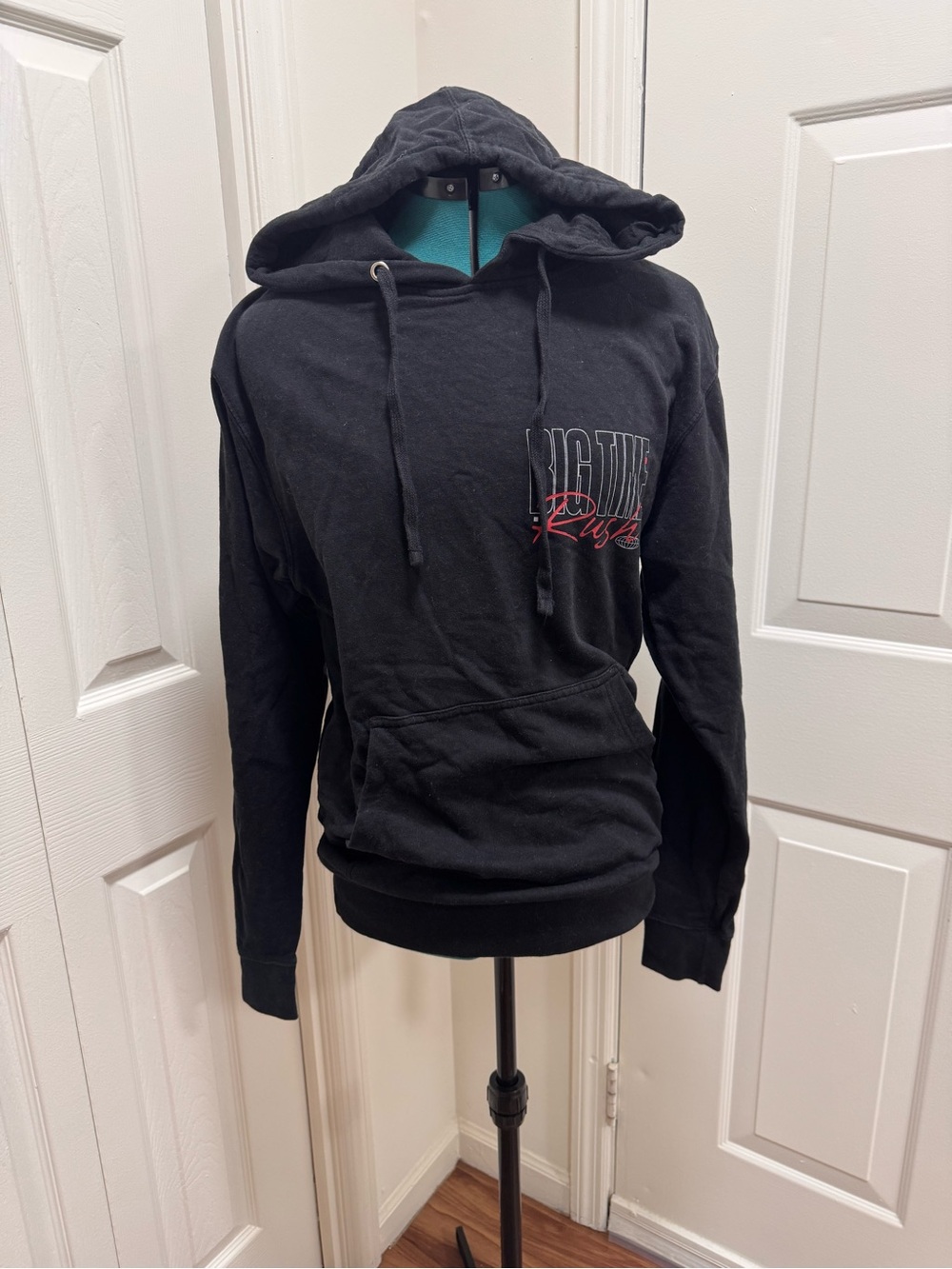 Big Time Rush Black Pullover Hoodie with Script Chest Detail
